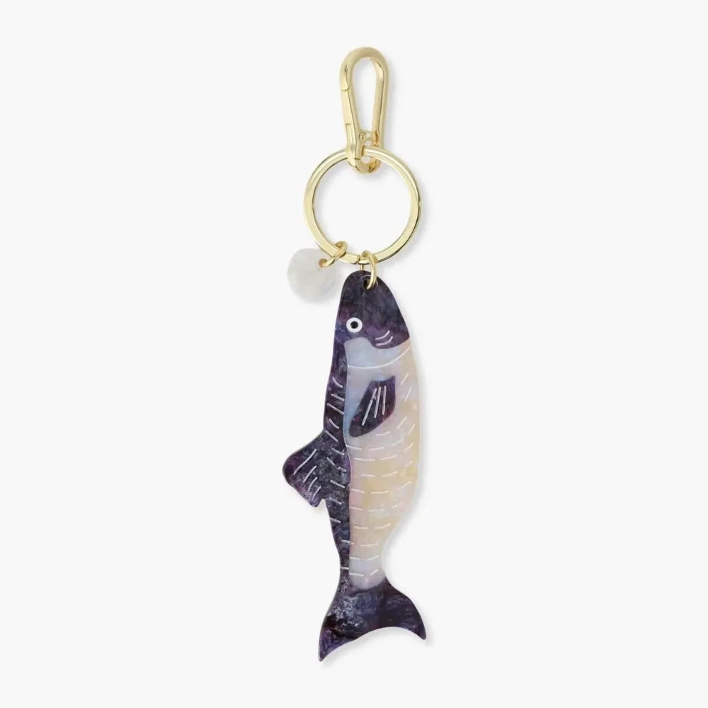 Retro Ocean Acrylic Keychain – Surfboard Crab Bag Charm Pendant Acrylic Keychain Charm Axl Style 1