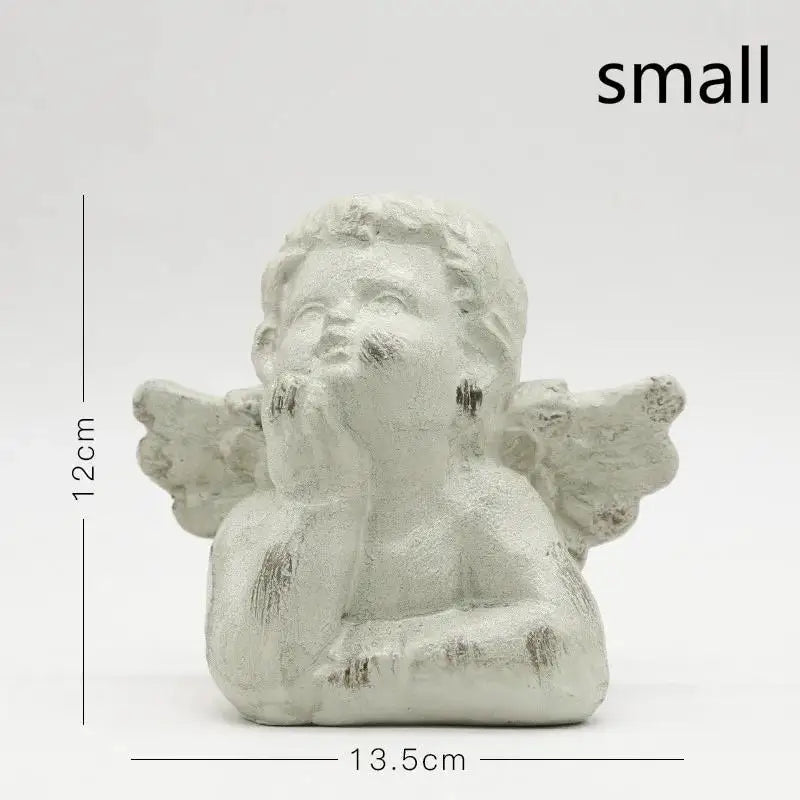 Angel Cupid Candlestick Holder – Resin Winged Baby Sculpture Candle Holder Axl S