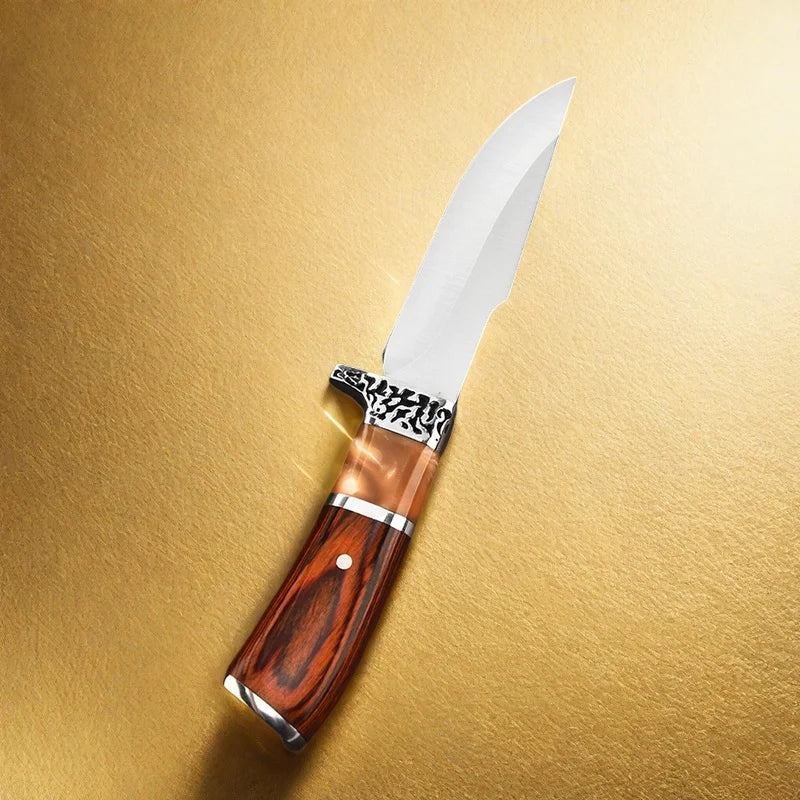 Fixed Blade Boning Knife – Wood Handle Camping & Kitchen Fixed Blade Knife Axl