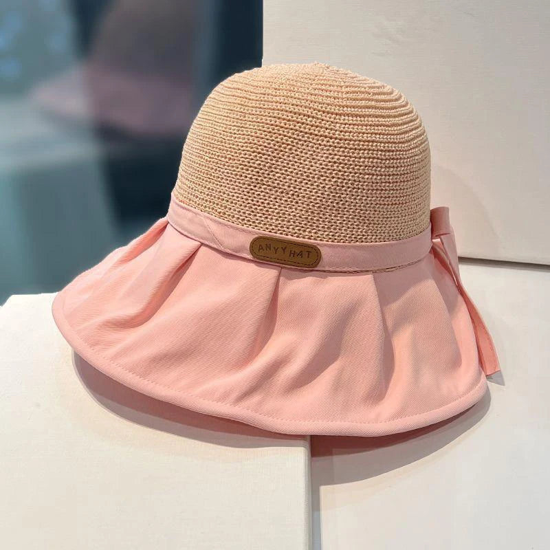 Women's Wide Brim Bucket Hat – UV Protection Beach Sun Cap Women's Sun Hat Axl Pink