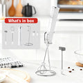 Rechargeable Milk Frother Wand with Stand – 12000 RPM Milk Frother Wand Axl White and holder