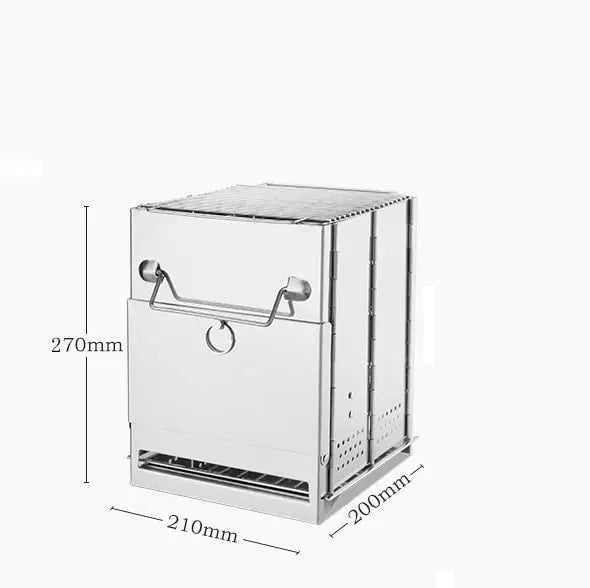 Portable Folding Wood Burning Camp Stove | Stainless Steel Wood Burning Camp Stove Axl Large