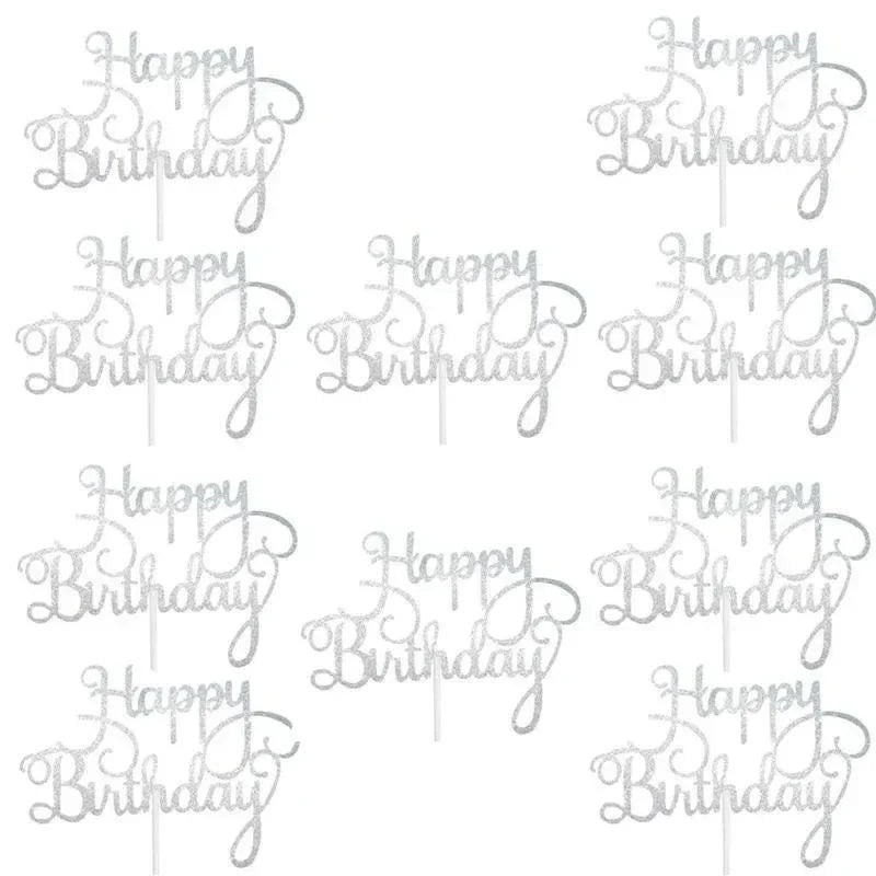 Happy Birthday Cake Toppers – DIY Letter Decor 10/20pc Set Cake Topper Set Axl