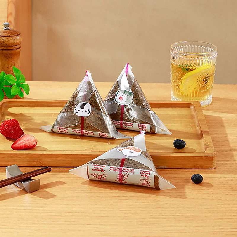 Disposable Triangle Onigiri Bags – Rice Ball Wrap 10/50/100 Pcs Food Packaging Bags Axl