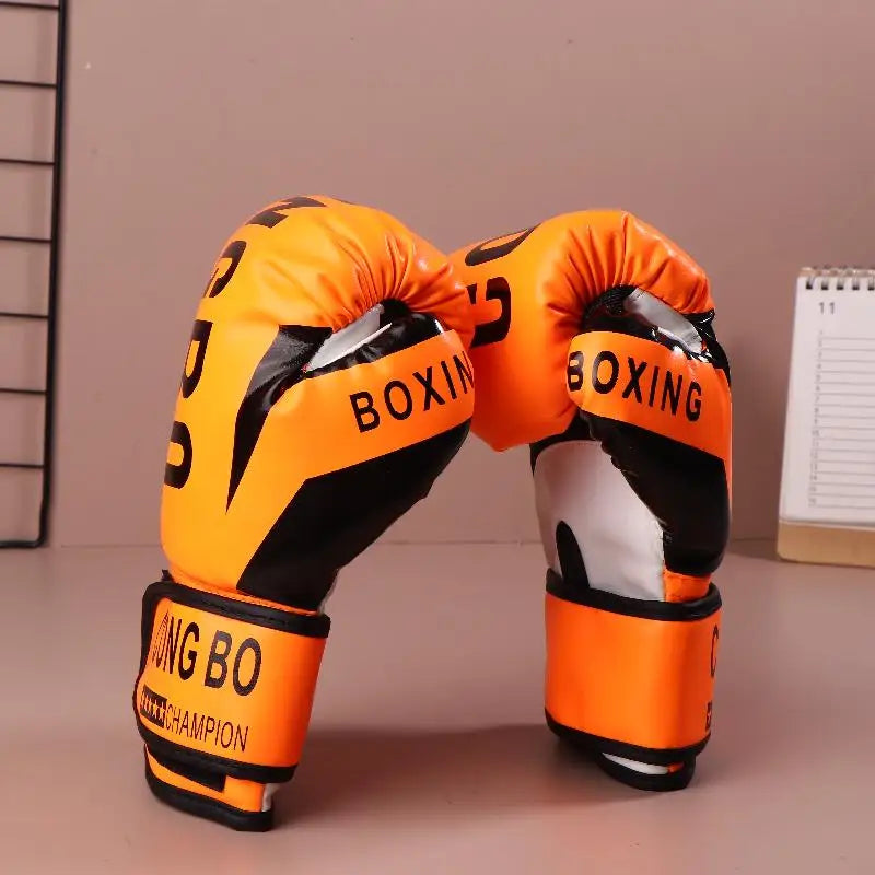 Kids 6oz Boxing Gloves – PU Leather Muay Thai & Karate Training Kids Boxing Gloves Axl Orange