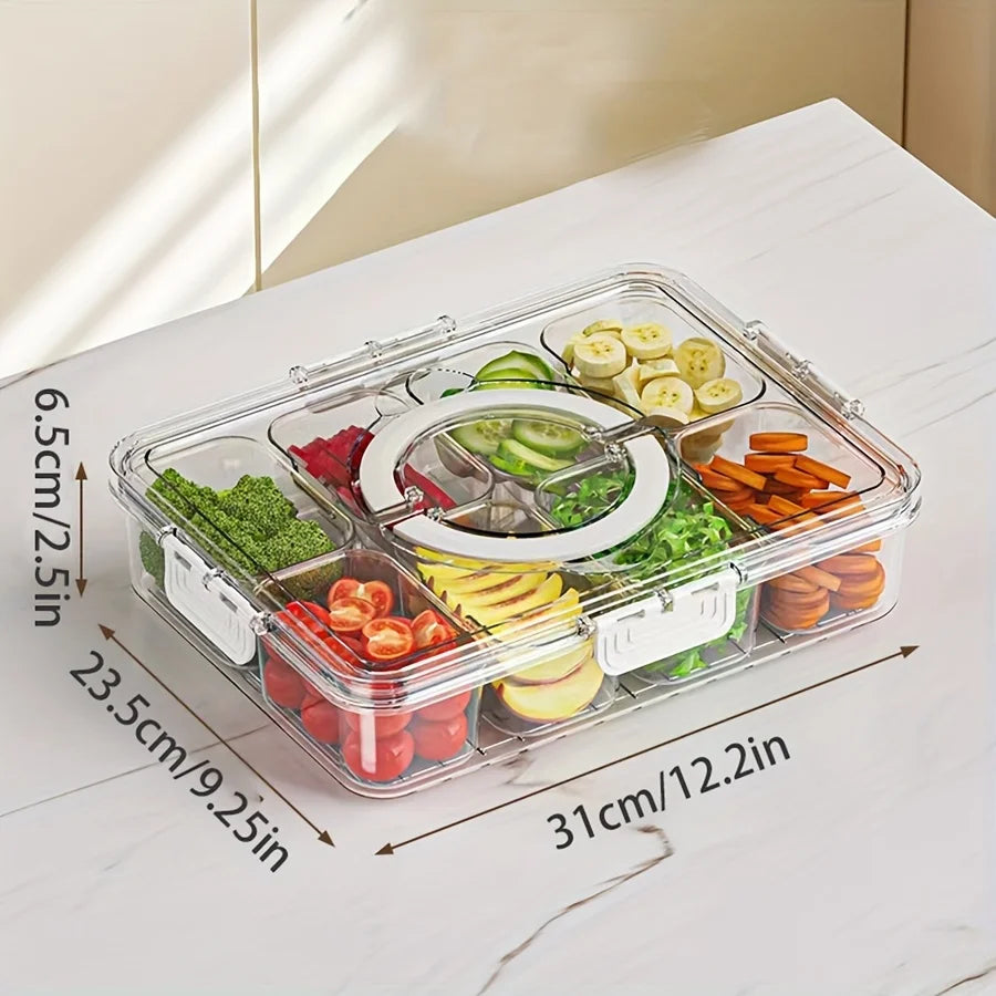 8-Grid Divided Plate with Lid – Fridge Food Storage Box Food Storage Container Axl