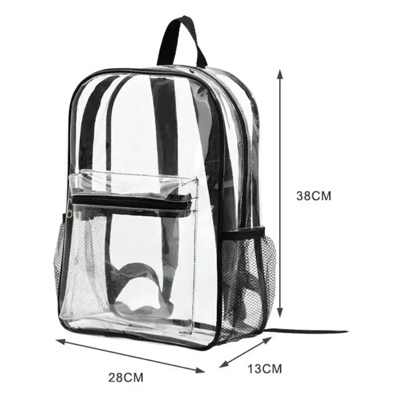 Transparent PVC Backpack – Large Waterproof Sports Travel Bag Transparent Backpack Axl