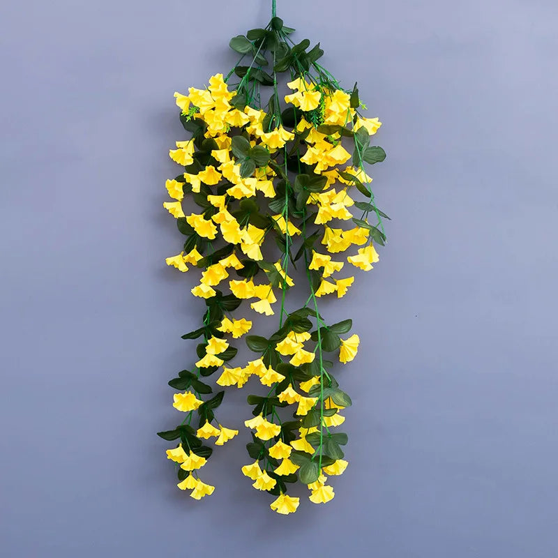 Silk Morning Glory Artificial Flower String 88cm | Wall Hanging Artificial Flower String Axl YELLOW