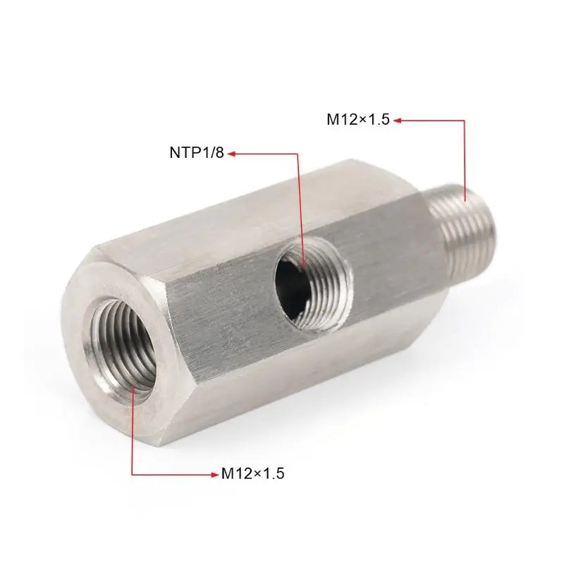 Oil Pressure Sensor Tee Adapter 1/8" NPT to M10/M12/M14 Oil Sensor Tee Adapter Axl M12x1.5
