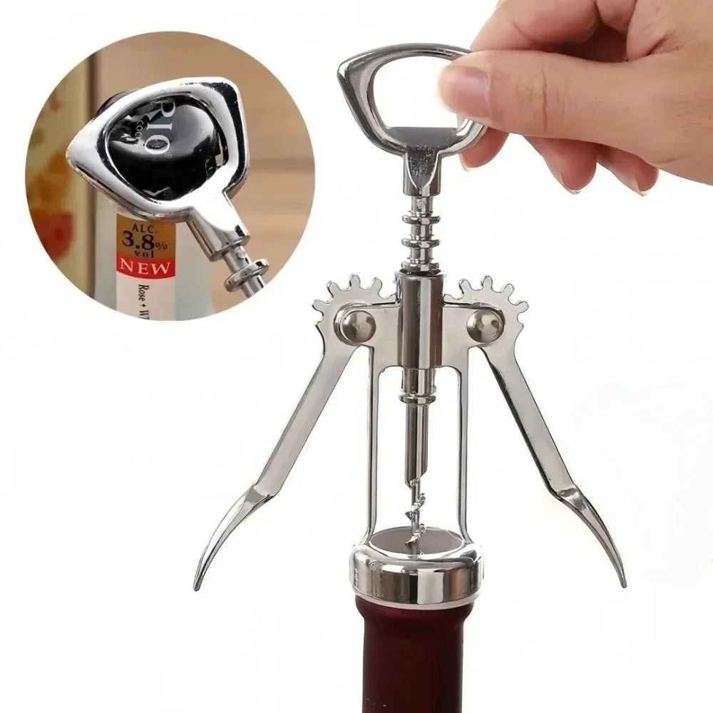 Zinc Alloy Wine Opener with Foil Cutter | Effortless Uncorking Wine Bottle Opener Axl