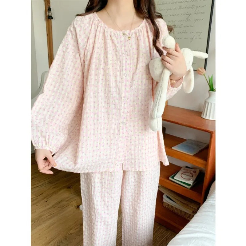 Women's Plaid Pajama Set – Long Sleeve 2-Piece Sleepwear Women's Pajama Set Axl
