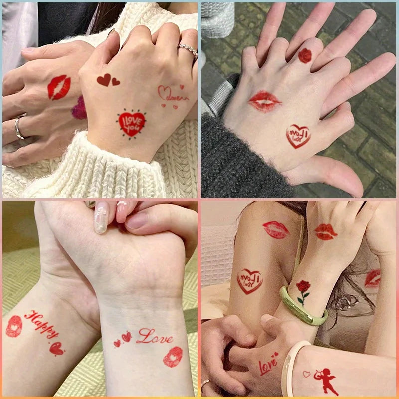 Temporary Tattoos 10 Sheets – Heart, Rose & Love Designs Temporary Tattoos Axl