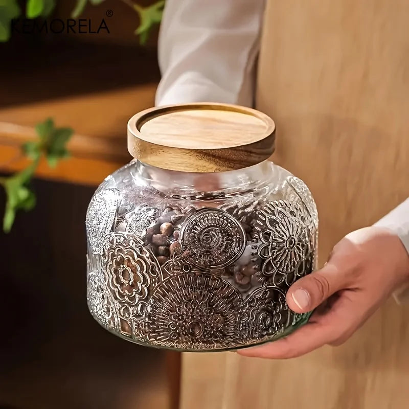 Retro Crabapple Airtight Glass Storage Jars | 1 or 3 Pcs Set Glass Storage Jars Axl