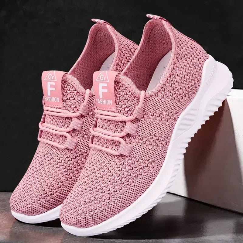 Women's Breathable Platform Sneakers – Casual Lace-Up Shoes Platform Sneakers Axl