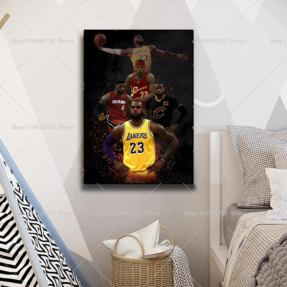Basketball Star Wall Poster – Self-Adhesive Waterproof Sticker Wall Art Poster Axl