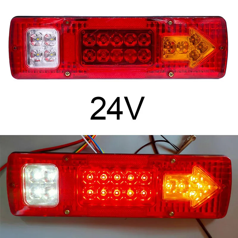 2-Pack LED Truck Tail Light Bar – Trailer, RV & Boat Lamp LED Tail Light Bar Axl 24V Red 2PCS