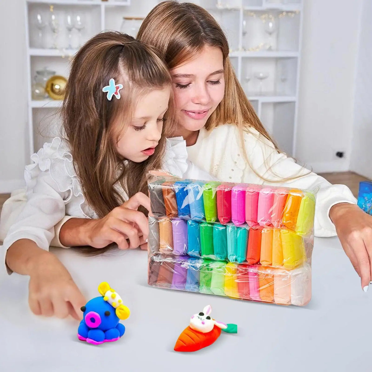 Kids Air Dry Clay Set – 12/24/36 Colors & Sculpting Tools Kids Clay Craft Kit Axl