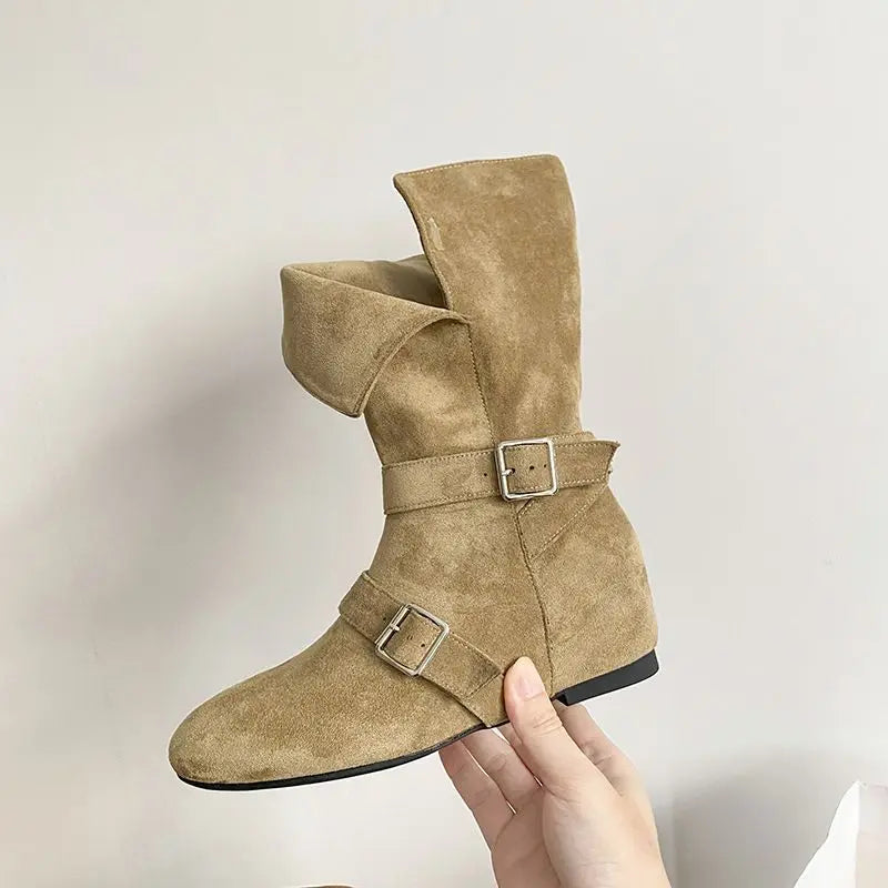 Women's Wedge Ankle Boots – Low Heel Slip-On Dress Boots Wedge Ankle Boots Axl khaki 35