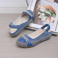Women's Denim Flat Loafers – Slip-On Round Toe Casual Shoes Flat Loafers Axl 42 01 Chain