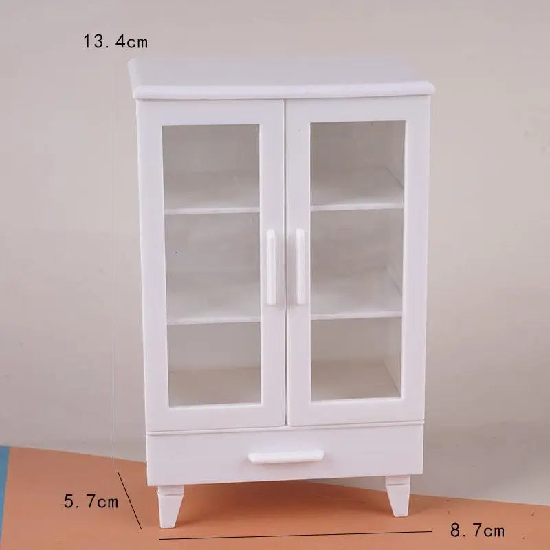 Miniature Dollhouse Cabinet Set with 20 Books | 1:6 & 1:12 Scale Dollhouse Furniture Set Axl 1SET