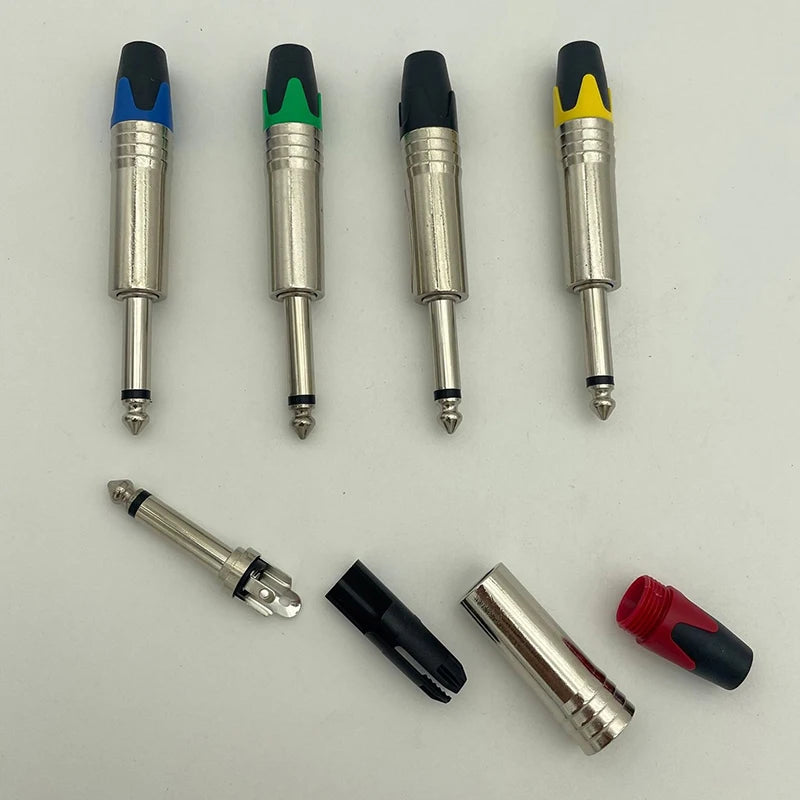 6.35mm Mono Audio Plug with Mute Function | Metal Jack Connector Audio Jack Connector Axl