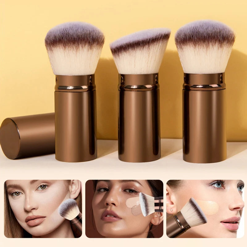 Retractable Makeup Brush – Foundation, Powder & Blush Travel Makeup Brush Set Axl