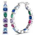Huitan Cubic Zirconia Hoop Earrings – Multi-Color Women's Fashion Hoop Drop Earrings Axl E4018
