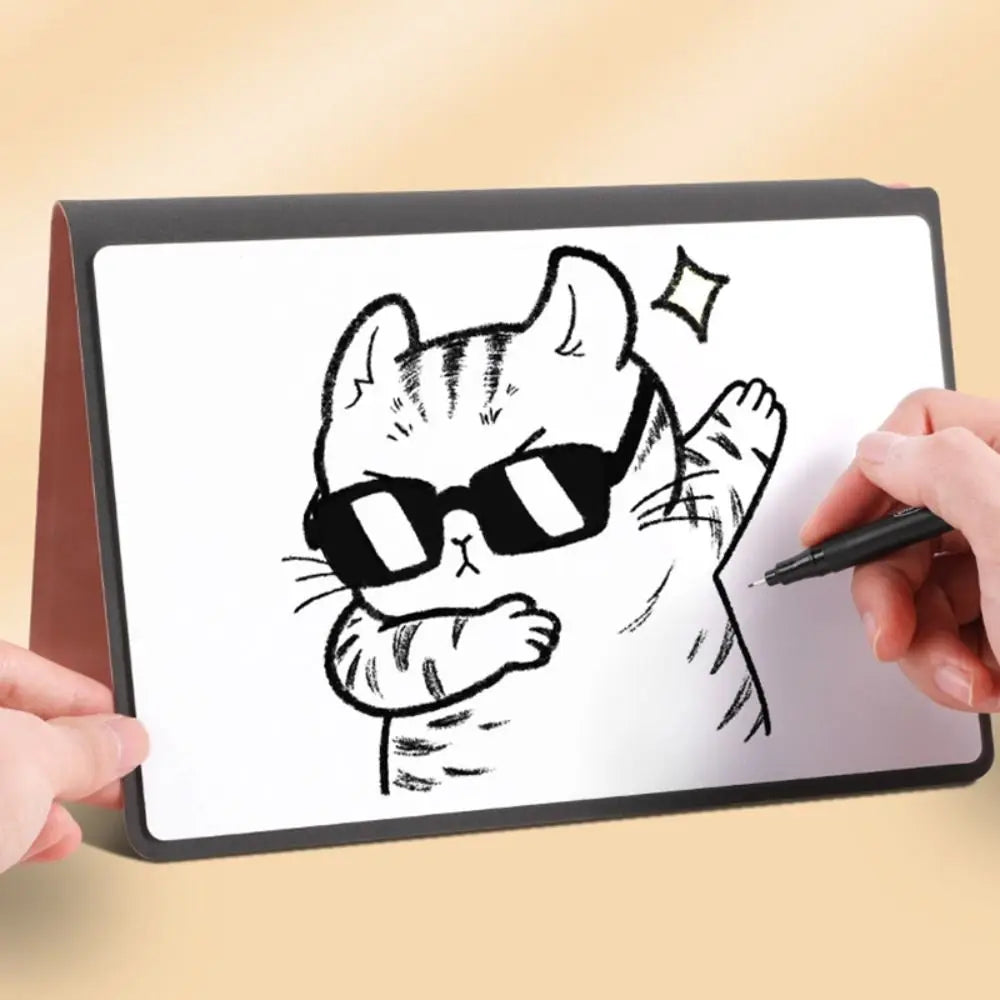 A5 Leather Reusable Whiteboard Notebook with Pen & Eraser Reusable Whiteboard Notebook Axl