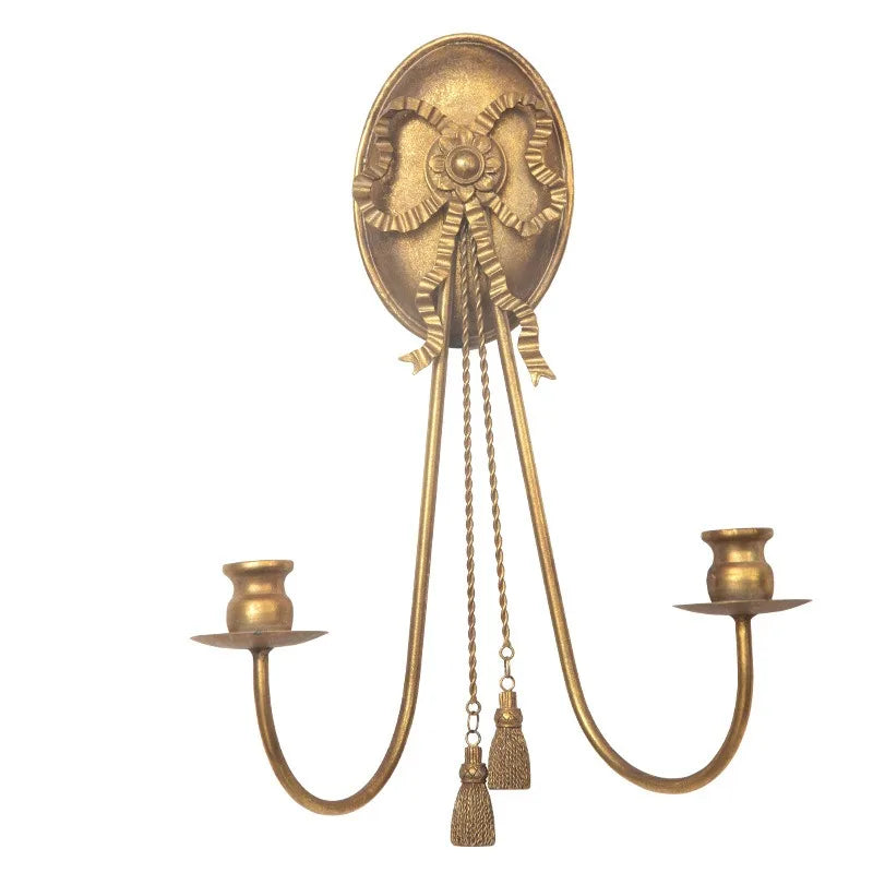 Vintage Gold Wall Sconce Candle Holder – Elegant Iron Candlestick Wall Sconce Candle Holder Axl