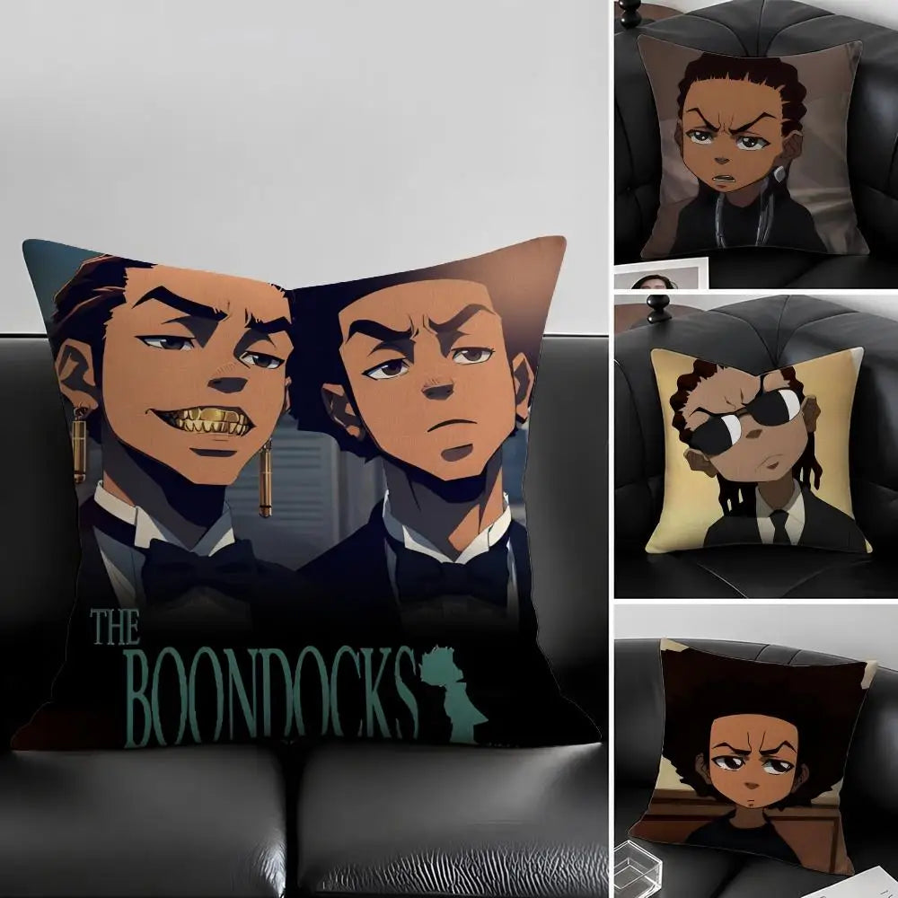 Boondocks Cartoon Linen Cushion Cover – Sofa & Bedroom Décor Decorative Cushion Cover Axl