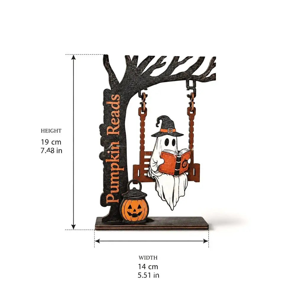 Ghost on a Swing Wooden Halloween Tabletop Ornament Halloween Ornament Axl