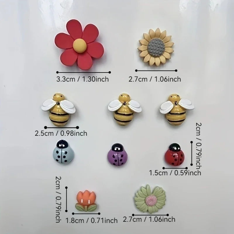 10-Piece Plant Cartoon Fridge Magnets – Strong Hold Home Decor Refrigerator Magnets Axl