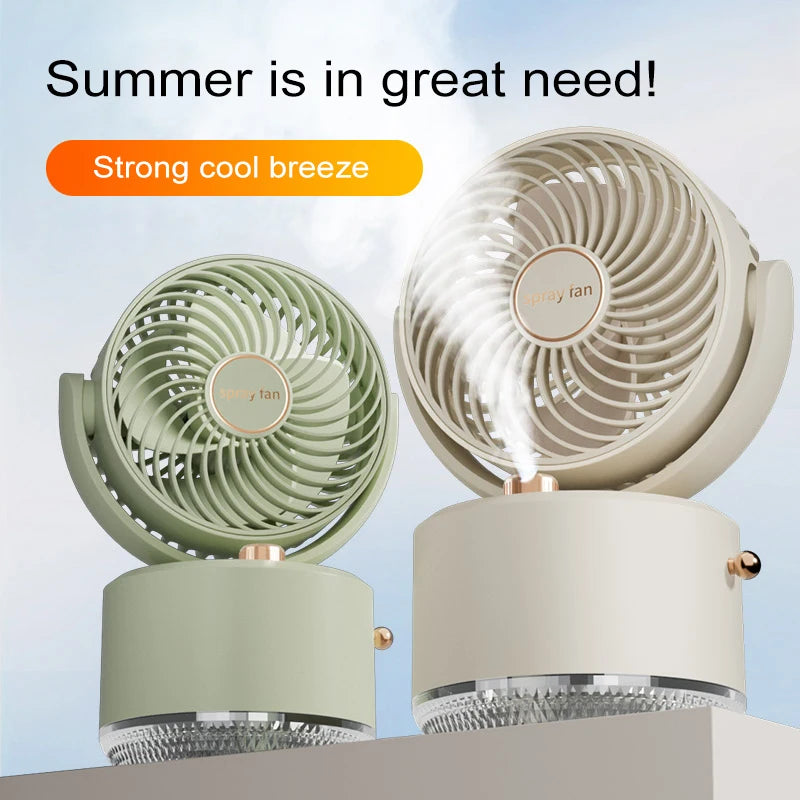 USB Desktop Humidifier Fan – Cooling Mist Atomizer 5V Desktop Humidifier Fan Axl