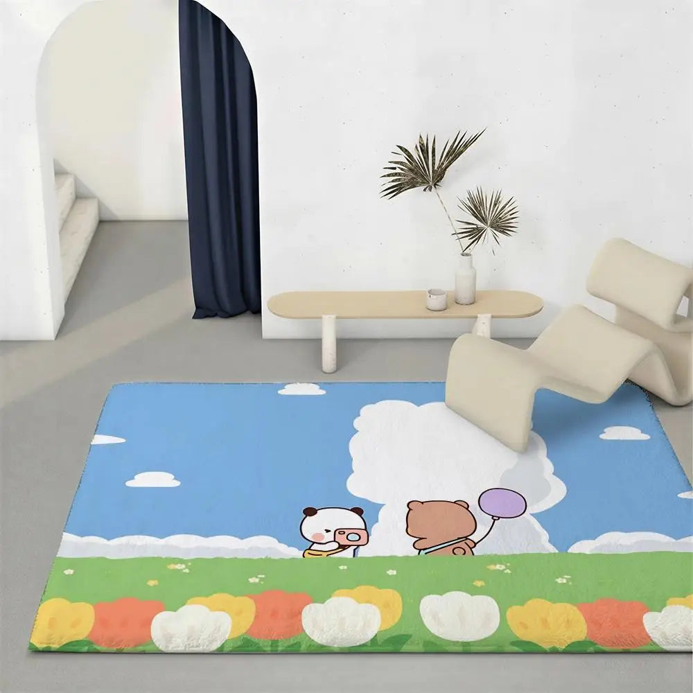 Cute Character Flannel Floor Mat – Non-Slip Soft Indoor Rug Indoor Floor Mat Axl White1 40x60cm