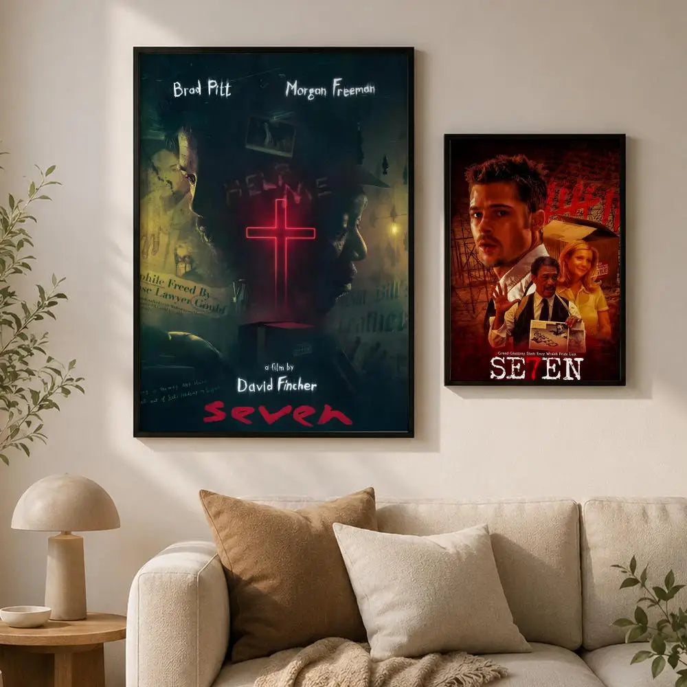 Se7en Movie Poster – Waterproof Peel & Stick PVC Wall Art Movie Wall Poster Axl