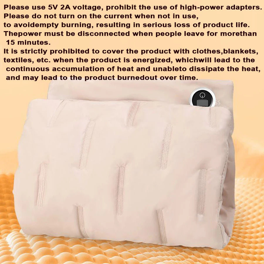 USB Electric Heated Hand Warmer Bag | 3 Heat Settings, 50W Heated Hand Warmer Axl