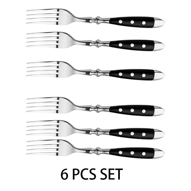5" Stainless Steel Steak Knife – Sharp Pointed Tip & Comfy Handle Steak Knife Axl Fork 6 set China Mainland
