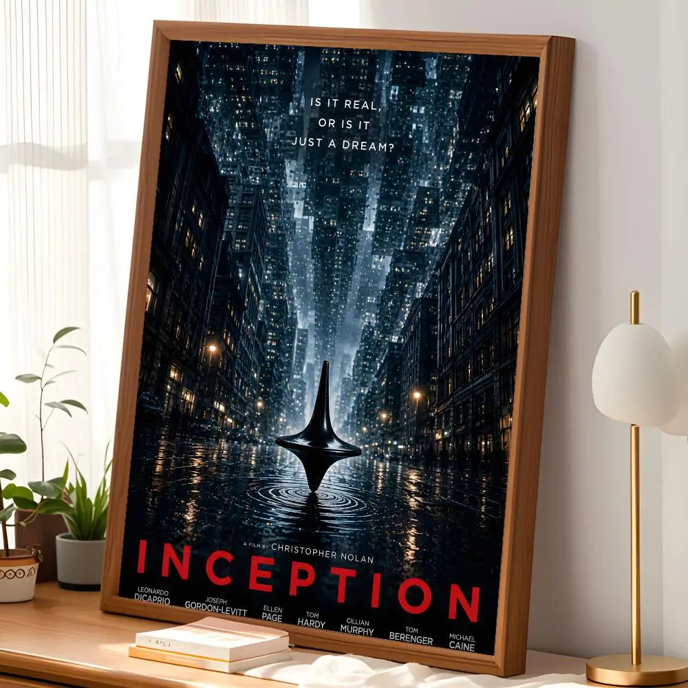 Inception Movie Poster Self-Stick HD PVC Waterproof Wall Art Movie Wall Poster Axl