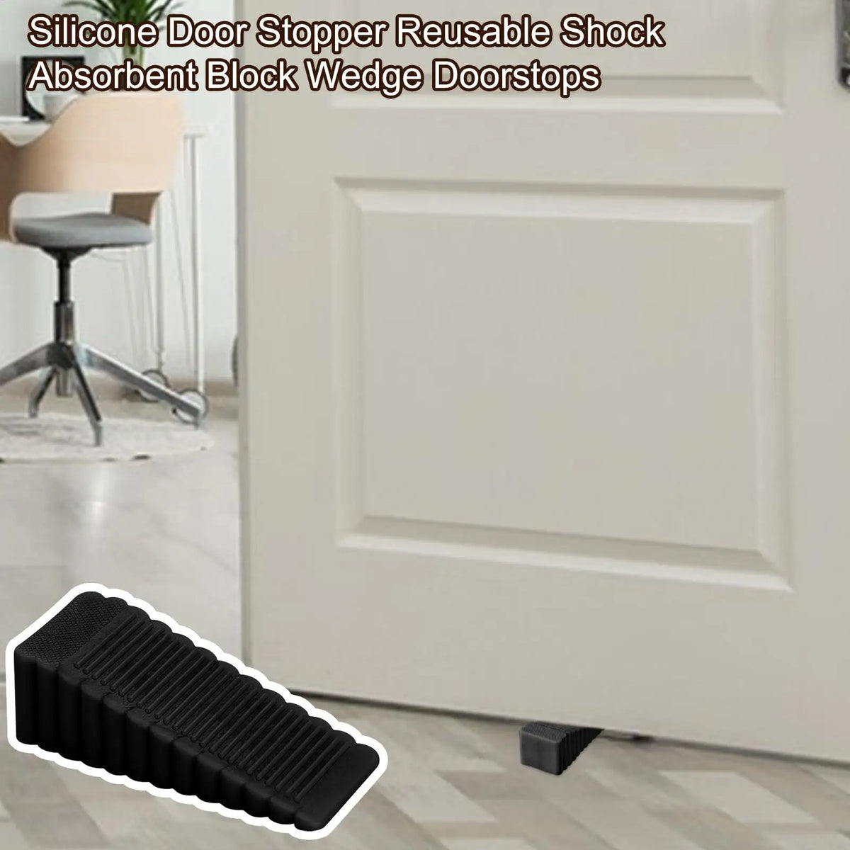 Silicone Door Stop Wedge – Reusable Shock-Absorbent Stopper Door Stopper Wedge Axl