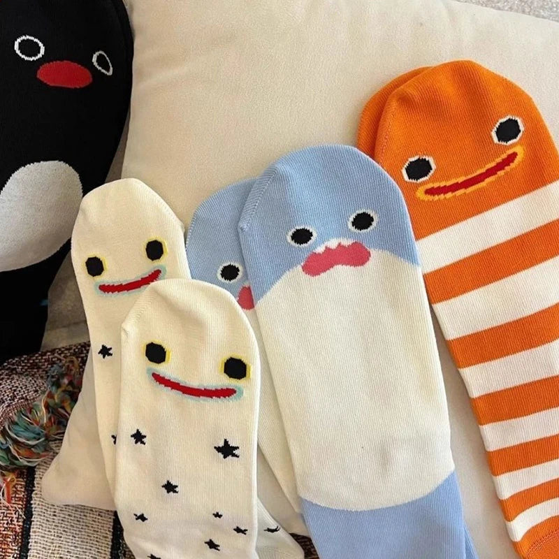 Novelty Garden Eel & Shark Mid Socks – Breathable Cotton Gift Novelty Mid Socks Axl