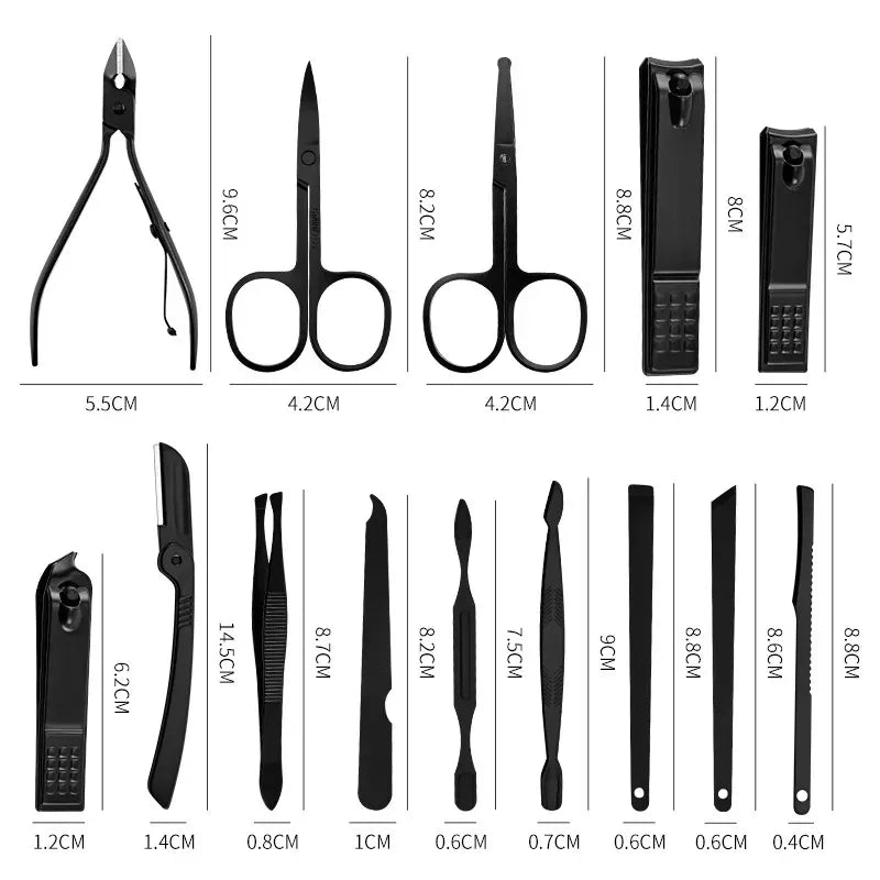 Stainless Steel Nail Clipper Set – 8 to 24 Pcs Travel Kit Nail Care Set Axl