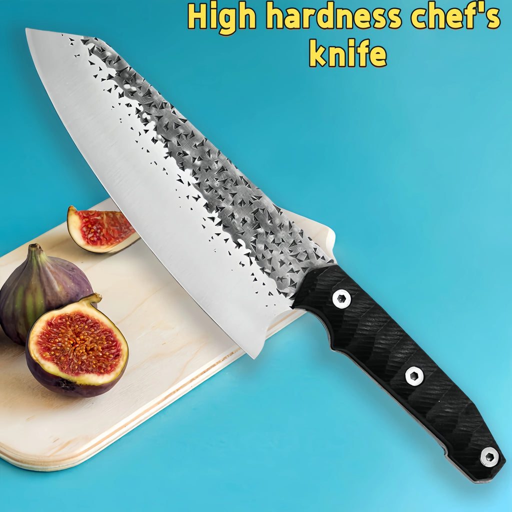 7" Chef's Knife – 4Cr13Mov Steel, Black PAKKA Handle Chef's Knife Axl