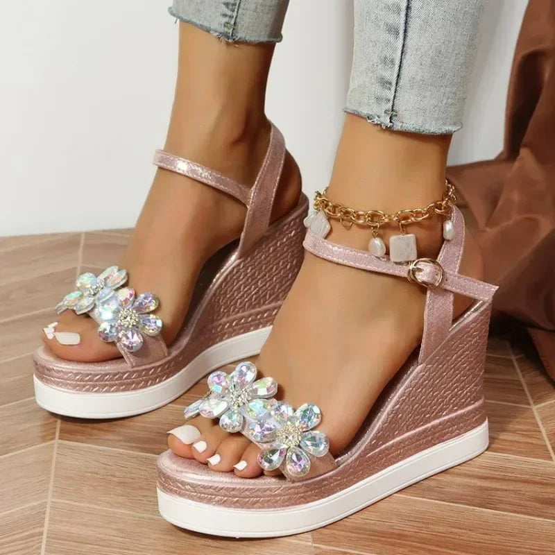 Women's Wedge Platform Sandals – Chunky Ankle Strap Open Toe Wedge Platform Sandals Axl