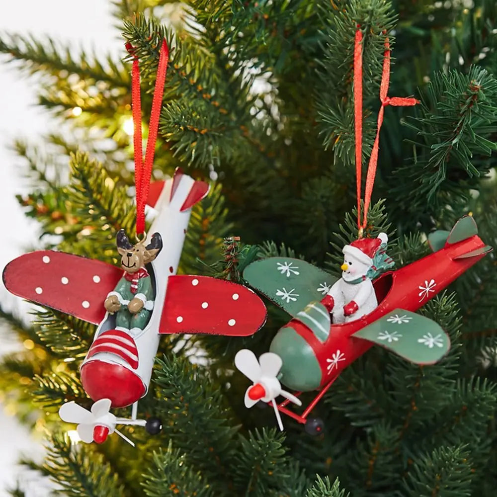 Santa Claus Airplane & Mailbox Christmas Hanging Ornament Christmas Ornament Axl