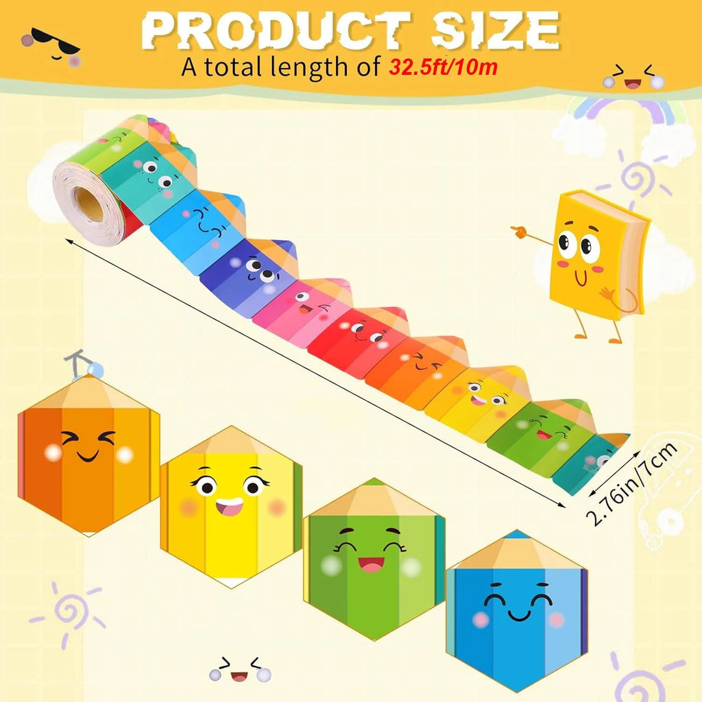 Self-Adhesive Bulletin Board Border Pencil Design 2-Pack Bulletin Board Border Axl