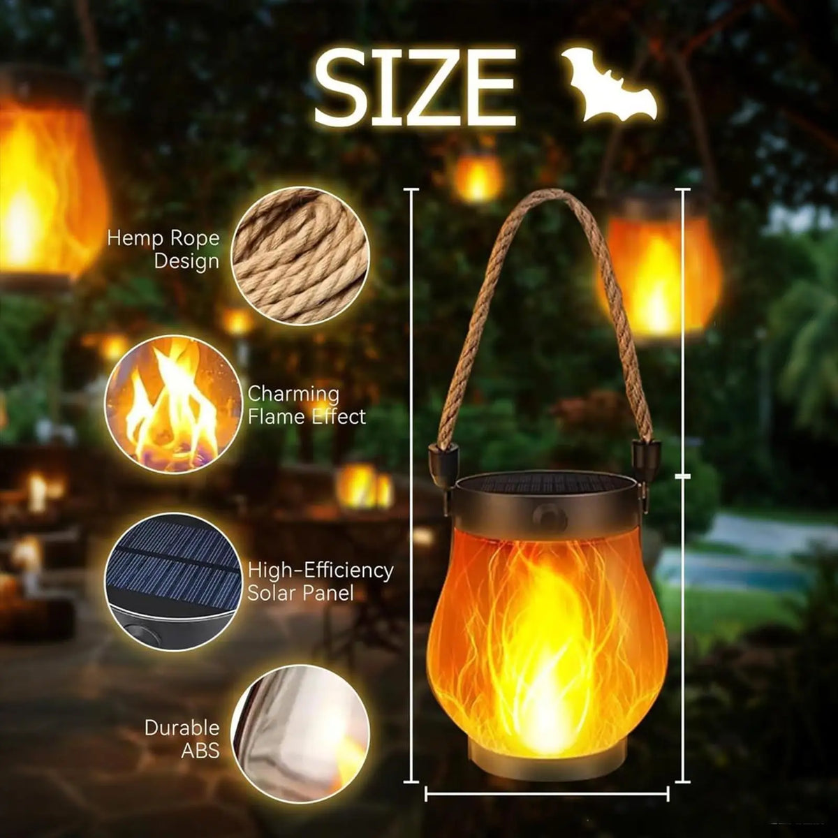 Solar Flickering Flame Lantern – Waterproof Outdoor Garden Light Solar Outdoor Lantern Axl