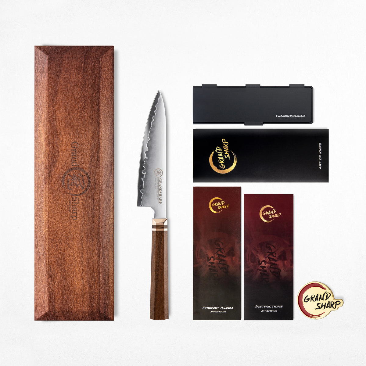 Grandsharp 5.5" ZDP-189 Utility Knife – Mkuruti Wood Handle Utility Kitchen Knife Axl Utility knife 5.5 inch