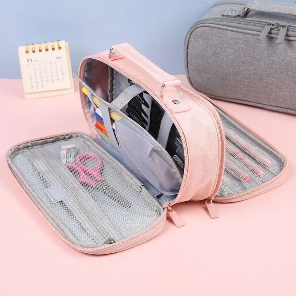 Canvas Pencil Case – 5-Layer Large Capacity Stationery Bag Canvas Pencil Case Axl