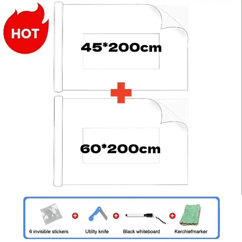 Reusable Electrostatic Whiteboard Wall Sticker – Erasable Roll Whiteboard Wall Sticker Axl 45and60cm