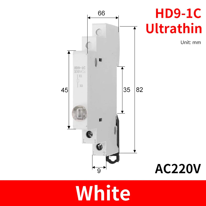 HD9 DIN Rail LED Signal Indicator Light 9mm 18mm 220V – 4 Colors LED Indicator Light Axl 1C-White